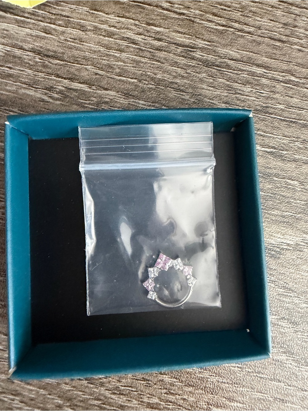 Sterling Silver Pink and Clear Gemstone Crown nose ring